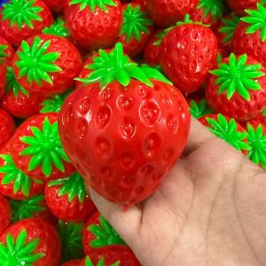 Crispy  Gradient Strawberry Ball Squishy Ball Fidget Toy Crunchy Squeeze Ball Round Blocks Filled ASMR Anti Stress Toy for Adult