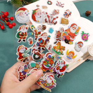 2/5Sheets 3D Merry Christmas Bubble Stickers Cartoon Santa Claus Stickers DIY Envelopes Stickers Scrapbooks to Decorate Childrens Gifts
