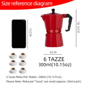 Coffee Moka Pot - 3/6 Cups Coffee Maker for Italian and Cuban Cafe Brewing Greca Coffee Maker Cafeteras