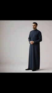 Modern Jubah Men Jubah Lelaki Lengan Panjang Side Pocket Jubah Men Robe Arab Long Sleeve Clothing