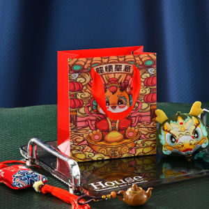 【On Sale】2024 Cartoon Dragon Paper Bag Spring Festival Candy Snack Handbag Chinese New Year Gift Packaging