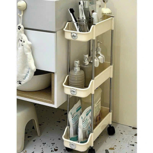 Kệ đựng đồ 3 tầng nhà bếp Kệ để đồ nhà tắm có bánh xe di chuyển tiện lợi kệ xiaomi đựng đồ đa năng - 2SHOP STORE