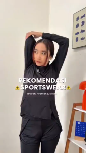 Baju Olahraga Wanita Lengan Panjang Kaos Polos T-Shirt Yoga-