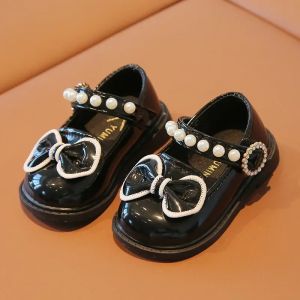 SHUNAICHI 2024 Spring Summer Baby Girl Shoes Black White Sweet and Cute Toddler mary janes Shoes for Toddler Nice Crystal Shoes Kid F11191