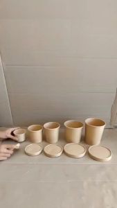 ถ้วยซุปคราฟท์ พร้อมฝากระดาษ ยี่ห้อ GOOD BOX PACK แพคละ 50 ชุด