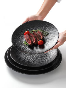 Bát Đĩa Ăn Uống Màu Đen Chuyên Dụng Cho Nhà Hàng Đồ Ăn Lạnh Thịt Bò Phở Nướng Tiệc Nướng Đồ Dùng Ăn Uống