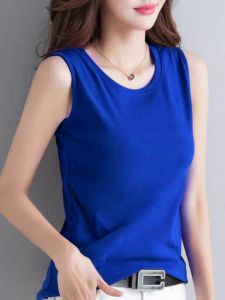 Womens Shoulder Strap Loose Outer and Inner Wear Pure Cotton Base Tops Spring and Summer Sleeveless Small Sling without Chest Pad Tops