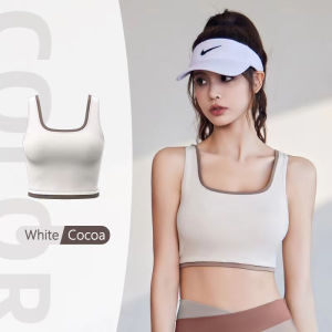 FUYOGI Sports Bra: Gathered Shockproof Widened Straps Running Yoga Anti-Sagging Underwear