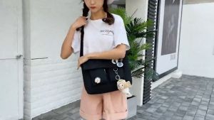 SENSIPIC#Trendy Casual Shoulder Bag Adjustable Shoulder Strap Canvas Sling Bag  for Men/Women（With badge）