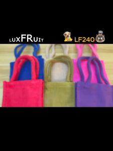 Mini Jute Bag with Cotton Handle Jute Body Pocket-sized - LF240