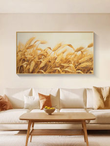 YUANSHU | Decorative Painting  Modern Simple Harvest Field Oil Mural for Living and Dining Room