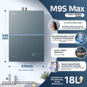 Midea | Gas Water Heater With Pressure Enhancement Silent Thermostatized Instant Hot 16L
