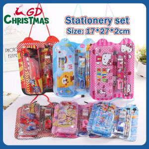6 in1 Cute Cartoon Stationery Set Pencil Case Ruler Eraser Sharpener Writing Pencil Set School Supplies