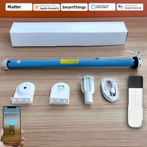 Rèm Cuốn Thông Minh Có Pin Tích Hợp Tương Thích Với Thread Dành Cho Ống 37mm-38mm Điều Khiển Bằng Ứng Dụng HomeKit Google Home SmartThings