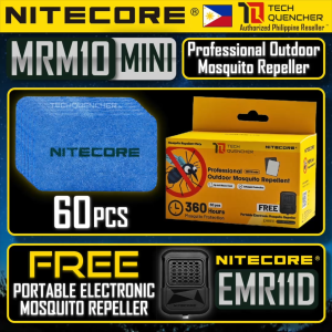 Nitecore MRM10 Mini Mosquito Repellent Mats - 60pcs + Includes EMR11D - Up to 6 hours - For EMR23 EMR25