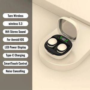Kebidumei | KEBIDUMEI Invisable Mini Earphones Bluetooth 5.3 Headphones Touch Control Wireless Headset Noise Reduction Earbuds with Display