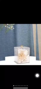 Hộp nhựa mica đựng trang sức tăm bông- Hộp đựng bông tẩy trang trong suốt có nắp