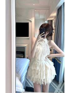 สร้อยคอดอกกุหลาบเซ็กซี่ เดรส ไม่มีสาย กระโปรงสั้น สูง เอว ฤดูใบไม้ผลิ ฤดูร้อน ฤดูใบไม้ร่วง หวาน สไตล์การผลิตจีน ทรงเอ ชุด