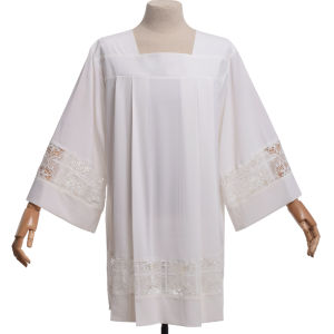 Pastor Robes Catholic Pleated Lace Surplice Liturgical Cotta Cassock Priest Vestments White