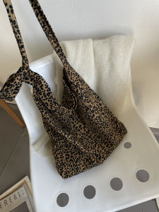 2024 Autumn New Brown Coffee Leopard Print Shoulder Messenger Bag Adjustable Cloth Bag Womens Bag Zipper Cloth Bag Easiest for Match