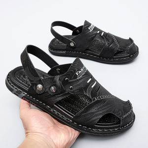 ORNGMALL Dép da thủ công mới nam thời trang mùa hè ngoài trời dép đi biển Xăng đan thoải mái thoáng khí 38-45