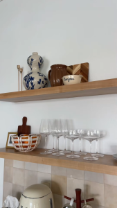 1pc bar countertop wooden shelves 1pc coffee counter shelves 1-layer wooden kitchen counter organizer with smooth finish concealed metal bracket tox and screw ready to install