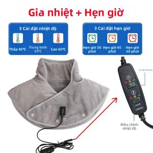 Gối Massage Cổ Điện Dụng Cụ Kéo Giãn Cổ Với Chức Năng Sưởi Ấm Rung Hỗ Trợ Chỉnh Hình Cột Sống Giúp Thư Giãn Cổ Khi Ngủ