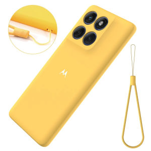 Original Liquid Silicone Skin Feel Phone Case for Moto G77/67/57/17 Power G86 Edge 70 Ultra 60 50 Pro Wrist Strap Protect Cover