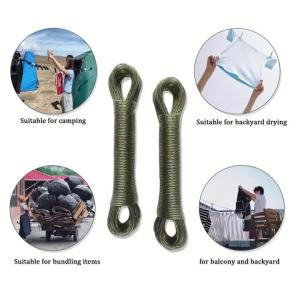 1Pc 10/20/30m Steel Clothesline Pvc Coated - Durable Multifunctional Easy to Clean Indoor and Outdoor Use Rust-Resistant and Wear-Resistant