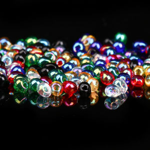 100PCS PMMA Teardrop Bubble Head Beads Fly Tying Material Pearl Clear Beads for Midge Nymph Emeger Bugger Worms Trout Lure
