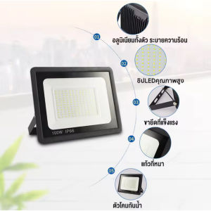 สปอตไลท์ ไฟสว่าง Spotlight LED 400W 1000LED AC 220V (ใช้ไฟบ้าน 220V) แสงขาว IP66