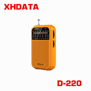 Portable Large Volume Pure Broadcast FM Radio for Elderly XHDATA D220 Compact Size Battery Powered Pocket Radio