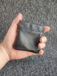 Mini Leather Coin Purse Spring Close Self Mini Sheep Skin Genuine Leather Small Bag Storage Earphone Wallet Key Coin Bag