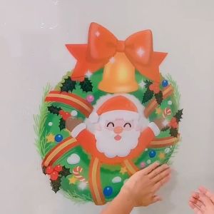 Decal noel 2024 CÓ KEO 60X90CM trang trí giáng sinh 2 mặt màu QT104