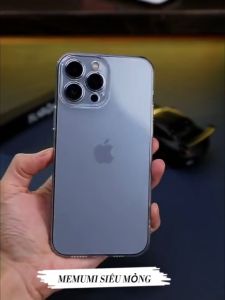 Ôp lưng trong suốt siêu mỏng 0.3mm bảo vệ camera cho iPhone 12 13 14 15 16 17 Pro Max 14 15 16 Plus 17 Air hiệu Memumi Camshield - Thiết kế mặt lưng PC chống ố vàng trang bị màng camera