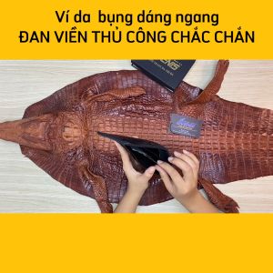 [FREE SHIP] VÍ CÁ SẤU 2 MẶT ĐAN VIỀN THỦ CÔNG CAO CẤP. CHẤT LIỆU DA CÁ SẤU THẬT 100%. MADE BY OVENIS