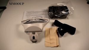 Magnifying Glass LED Light Head Loupe Jeweler Watch Bright Magnifier with 5 Lens