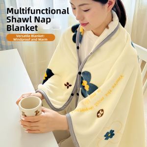 NAIFUNA | Air Conditioning Shawl Blanket Milk Fleece Office Nap Blanket