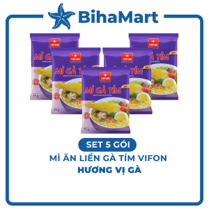 [SET 5 GÓI] - VIFON - Mì gà tím Vifon Mì Vifon gà tím Mì gà Vifon gà tím Mì gói gà tím ăn liền Vifon mì ăn liền (75g/gói)