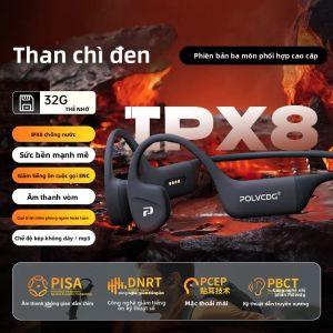 Tai Nghe Dẫn Xương POLVCDG 32GB Chống Nước IPX8 Bluetooth 5.4 Chất Liệu Silicon Dùng Được Khi Bơi Có Micro Và Sản Phẩm Mới Năm 2025