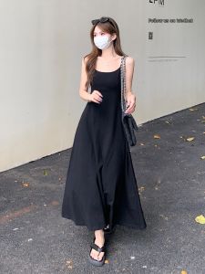 SUHUIQIAN | Elegant Slim Fit Black Long Dress