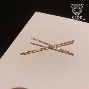 Kẹp tóc nữ hình chữ X kẹp tóc mái đính đá trẻ trung phong cách Hàn Quốc phụ kiện tóc Cloe Accessories 4596