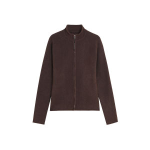 CHACHASTU | Áo Cardigan Knit Cổ Cao Dây Kéo Đôi Giúp Gọn Nhỏ