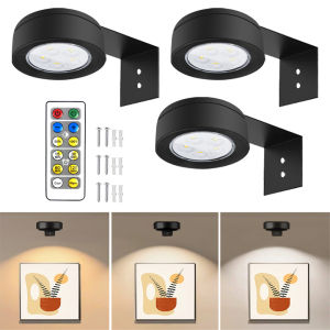 Touch Remote LED Night Light Rechargeable 3 Color Dimmable Brightness Painting Closet Lamp for Home Bedroom Patio Decor