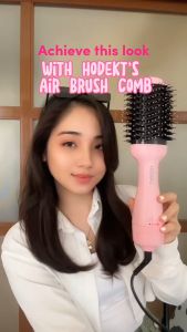 HODEKT Hot Air Cool Air Brush Comb Hair Curler Hair Dryer 2 In 1 360 Rotation Multifunction Hair Straightner Curling Iron