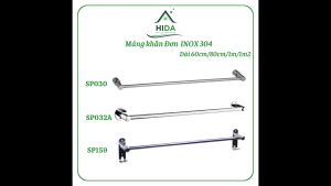 Thanh treo khăn Inox 304 PHÁT ĐẠT không rỉ sét (dài 6080cm1m1m2) máng khăn giá móc khăn mặt vắt khăn (SP030.032A.159)