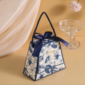 10-Pack Gift Boxes With Ribbon Handles - Elegant Printed Design Perfect For Bridesmaid Gifts Parties And Special Occasions