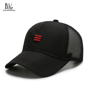 LouisWill Baseball Cap Men’s Summer Baseball Cap Outdoor Ultra-thin Sun Hat Half Mesh Splicing Breathable Baseball Cap Quick Dry Baseball Cap Fashion Sun Protection Hat Adjustable Hat Outdoor Sports Workout