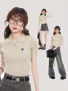 EVPGB | Áo Thun Ngắn Tay Ôm Body Cổ Polo