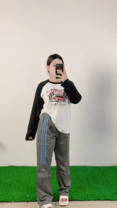 ชุดแฟชั่น เสื้อพิมพ์ลายแขนยาว+กางเกงขายาว ลุคสุดคูล สวมใส่สบาย